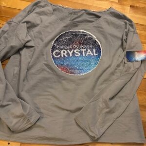 Crystal Gray Long Sleeve Top Cirque du Soleil Nwt